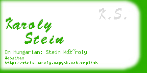 karoly stein business card